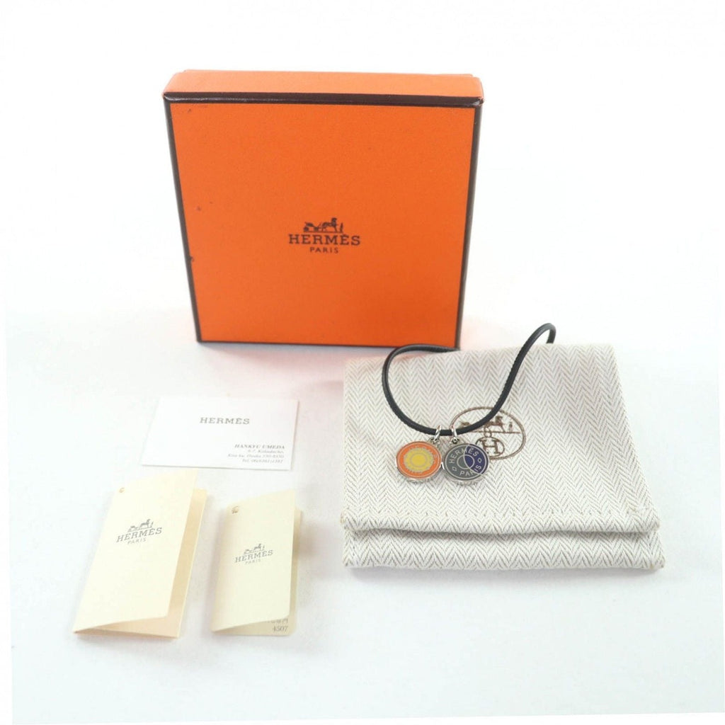 Hermes Eclipse Necklace Pendant Choker Orange Blue — view 2