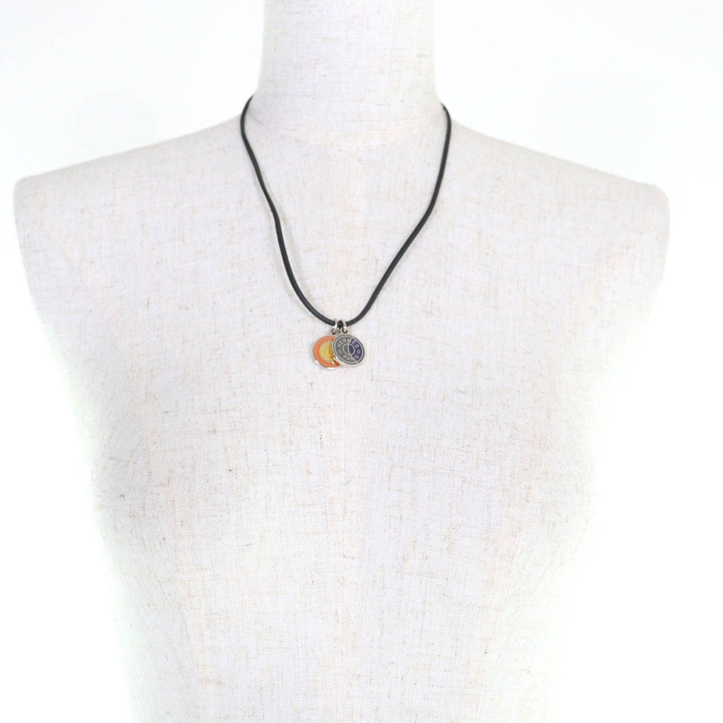Hermes Eclipse Necklace Pendant Choker Orange Blue — view 4