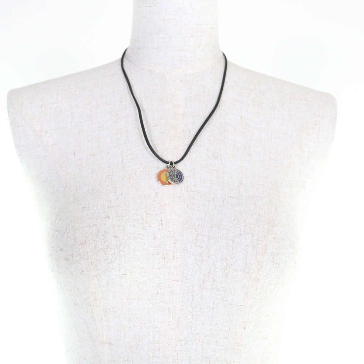 Hermes Eclipse Necklace Pendant Choker Orange Blue — view 4