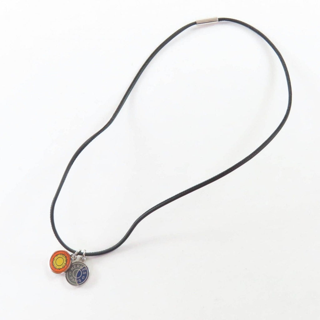 Hermes Eclipse Necklace Pendant Choker Orange Blue — view 5