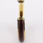 Hermes Vintage Gold Plated and Leather Brown 36.3 g Bangle — view 9