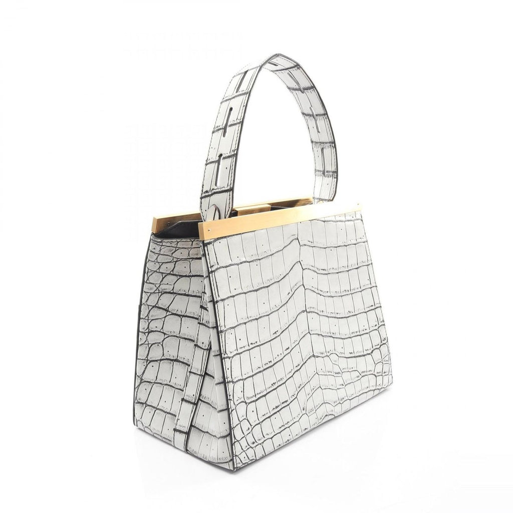 Louis Vuitton Handbag Light Gray Leather 2-Way — view 2