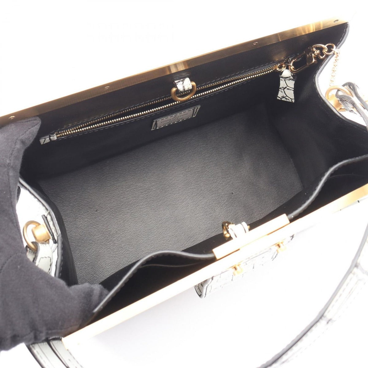 Louis Vuitton Handbag Light Gray Leather 2-Way — view 3