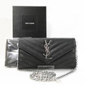 Saint Laurent Wallet Matelasse Stitch Flap Caviar