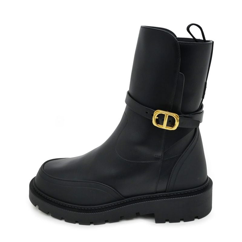 Christian Dior Empreinte Ankle BOOT Boots 37 1 2 Black Leather