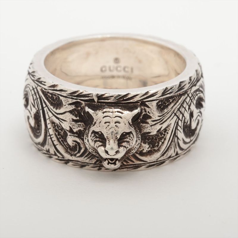 Gucci Taiga Head Arabesque Garden Silver Ring 12 — view 3