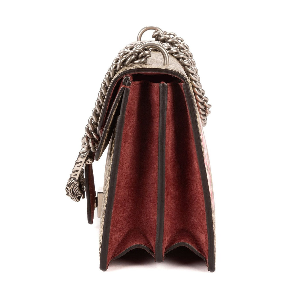 Gucci Blooms Dionysus Beige Burgundy Supreme Canvas Shoulder Bag — view 3
