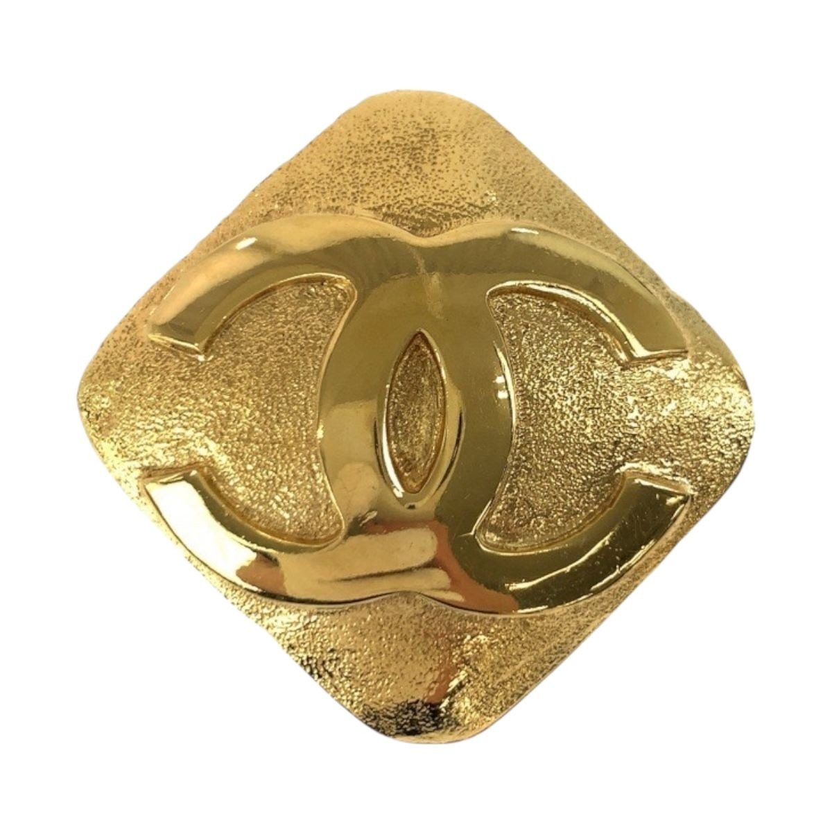 Chanel Vintage CC Logo Gold Plated Brooch 29 Engraved