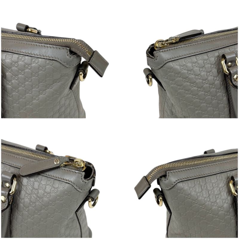 Gucci Micro Shimmer Leather Mini Tote Bag 2-Way Light Gray — view 5