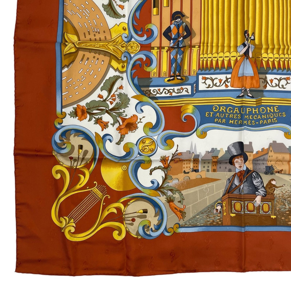 Hermes Scarf 100% Silk Carre 90 Orgauphone ET Autres Mecaniques Pipe Organ — view 5