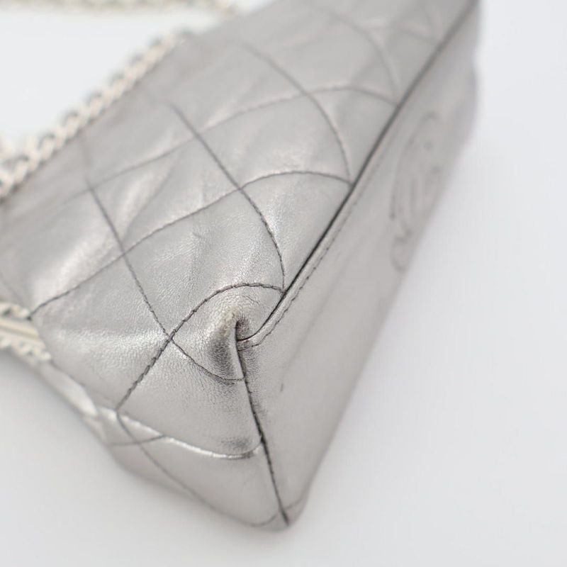 Chanel Fishmouth Chain Shoulder Bag Silver Vintage 3 rd — view 4