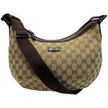 Gucci Shoulder Bag Brown Light Canvas Leather