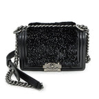 Chanel Chain Shoulder Bag Orirag Rabbit Fur Lamb Black — view 2
