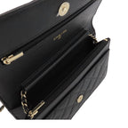 Chanel Chain Wallet Black Caviar Leather Rhinestone Quilted Shoulder Bag — view 5