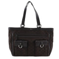Gucci Abbey Line Outlet GG Nylon Canvas Brown Tote Bag