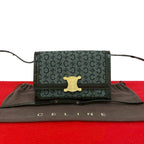 Celine Vintage C Macadam Logo Hardware Wool Leather