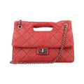 Chanel Quilted Turnlock 2.55 Red Lambskin Handbag
