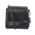 Dior Vintage Mini Leather Navy Shoulder Bag Gold