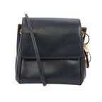 Dior Vintage Mini Leather Navy Shoulder Bag Gold