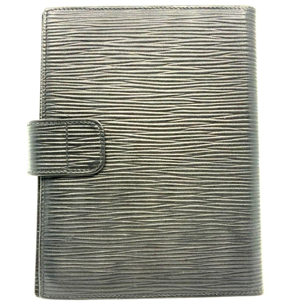 Fendi Epi Leather Agenda Pass Port Cover Case Notebook Black