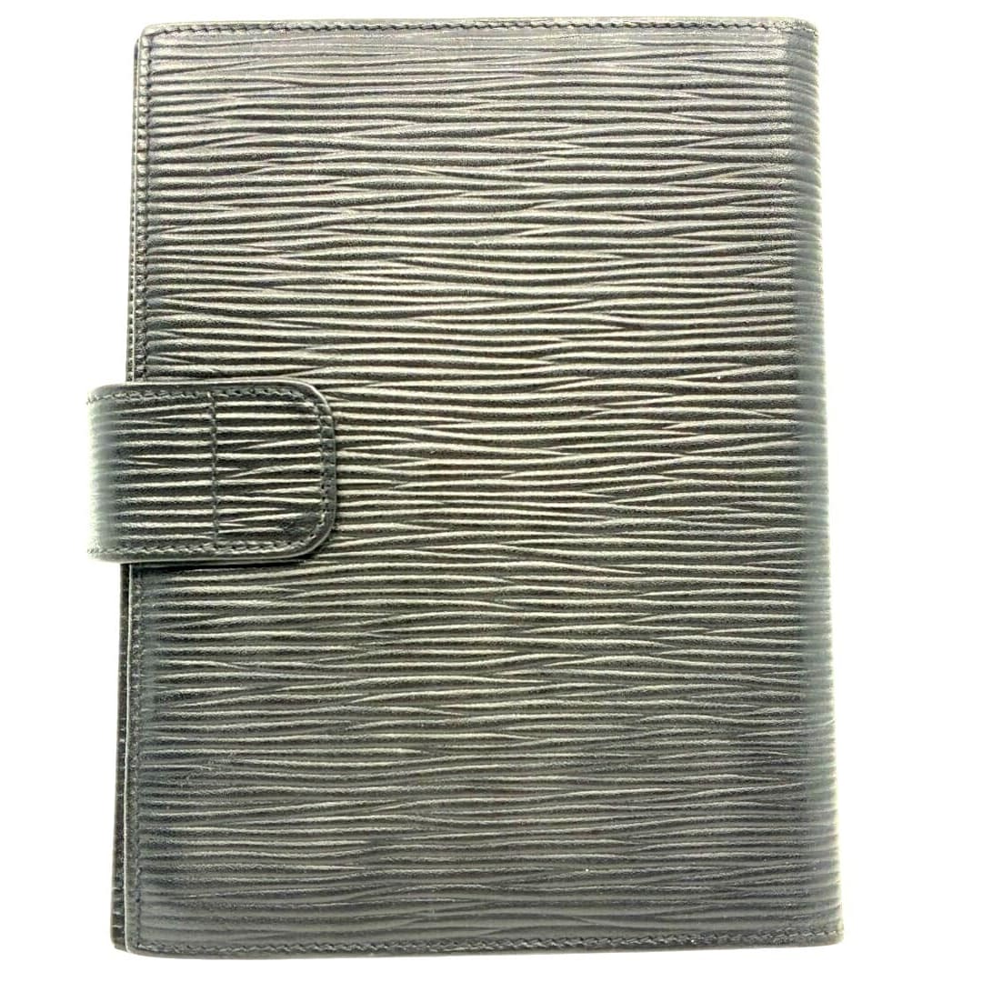 Fendi Epi Leather Agenda Pass Port Cover Case Notebook Black