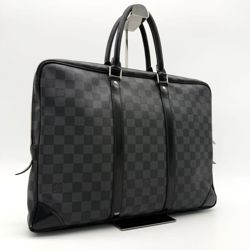 Louis Vuitton Damier Graphite Porto Document Voyage PM Bag Black — view 4