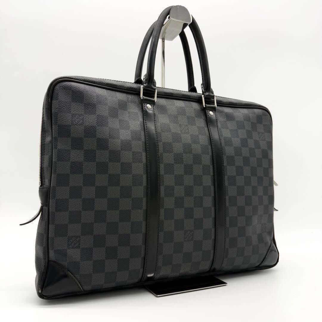 Louis Vuitton Damier Graphite Porto Document Voyage PM Bag Black — view 4