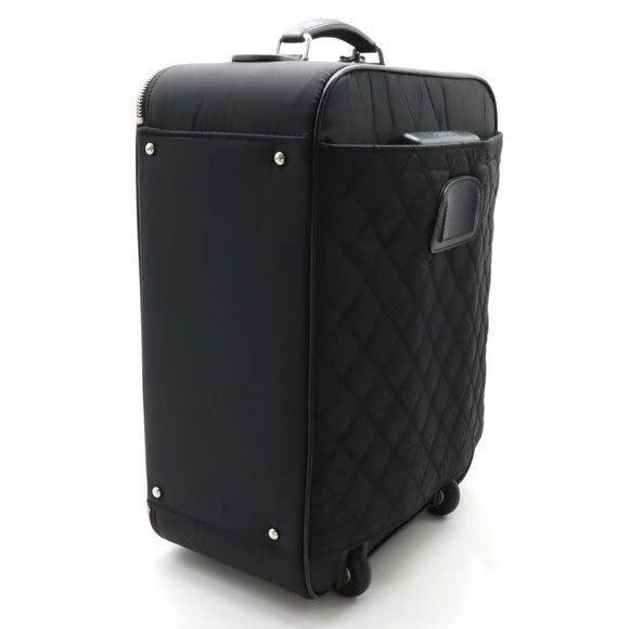 Chanel CC Quilted Nylon Luggage Carry-on Trolley Wheels Travel Bag — view 8