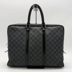 Louis Vuitton Damier Graphite Porto Document Voyage PM Bag Black — view 6