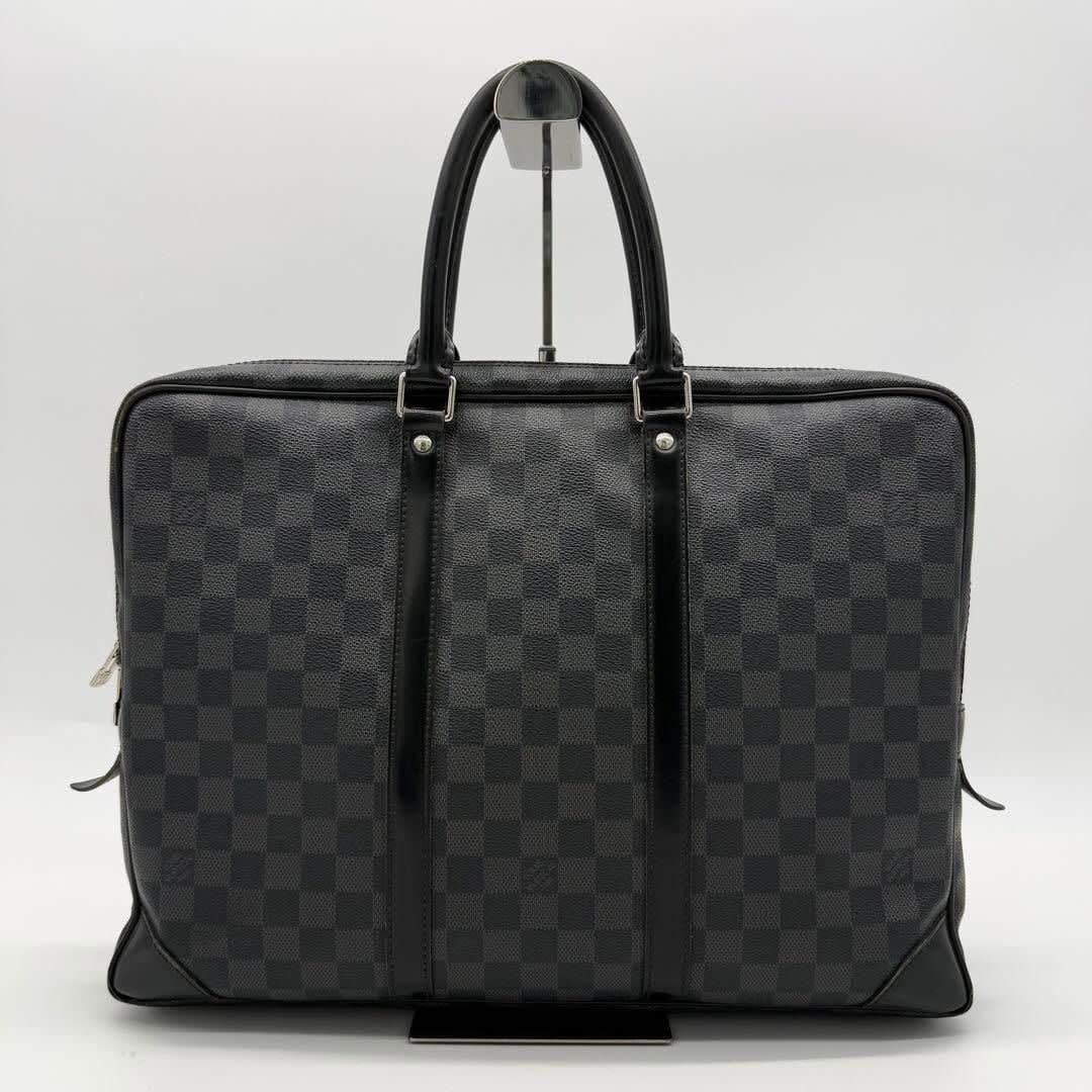 Louis Vuitton Damier Graphite Porto Document Voyage PM Bag Black — view 6