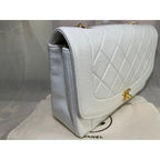 Chanel Diana Medium Single Flap Quilted Lambskin Bag White — view 8