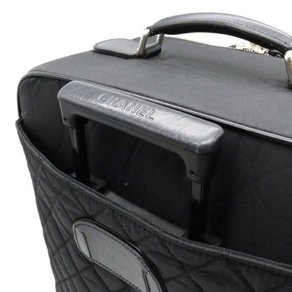 Chanel CC Quilted Nylon Luggage Carry-on Trolley Wheels Travel Bag — view 5