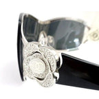 Chanel CC Logo Rhinestone Camellia Sunglasses Shield Gradient Swarovski Crystal — view 2