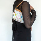 Louis Vuitton Monogram Multicolor Murakami Pochette Pouch Bag Accessories White — view 4