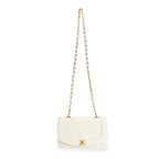Chanel Diana Medium Single Flap Quilted Lambskin Bag White — view 5