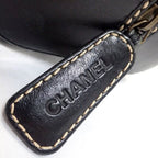 Chanel CC Wild Stitch Vintage Quilted Shoulder Bag Tote Calfskin Black — view 8