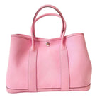 Hermes Garden Party TPM Toile Officier Vache Leather Tote Bag Pink Handbag — view 5
