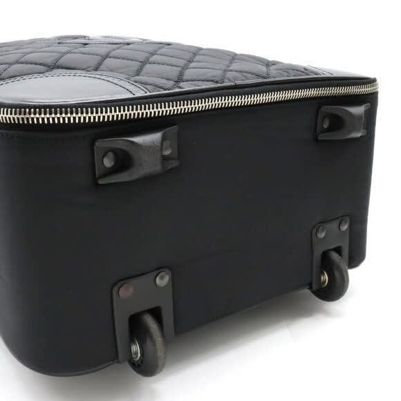 Chanel CC Quilted Nylon Luggage Carry-on Trolley Wheels Travel Bag — view 4