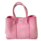 Hermes Garden Party TPM Toile Officier Vache Leather Tote Bag Pink Handbag — view 6