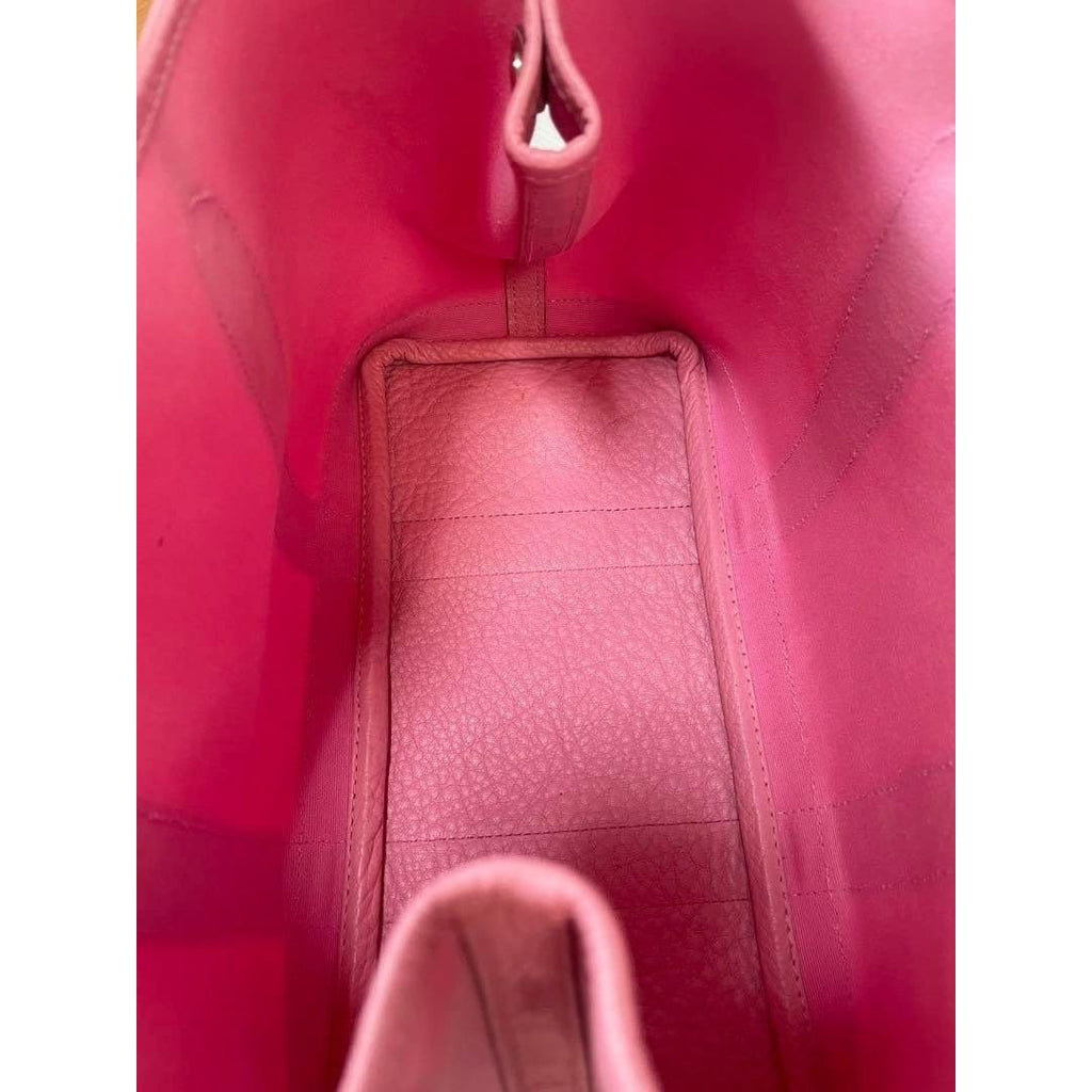 Hermes Garden Party TPM Toile Officier Vache Leather Tote Bag Pink Handbag — view 9