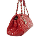 Chanel Handbag Mademoiselle Patent Leather Red Silver — view 2