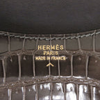 Hermes Paula Porosas Grayish Gold Hardware Shoulder Bag 1143 — view 7