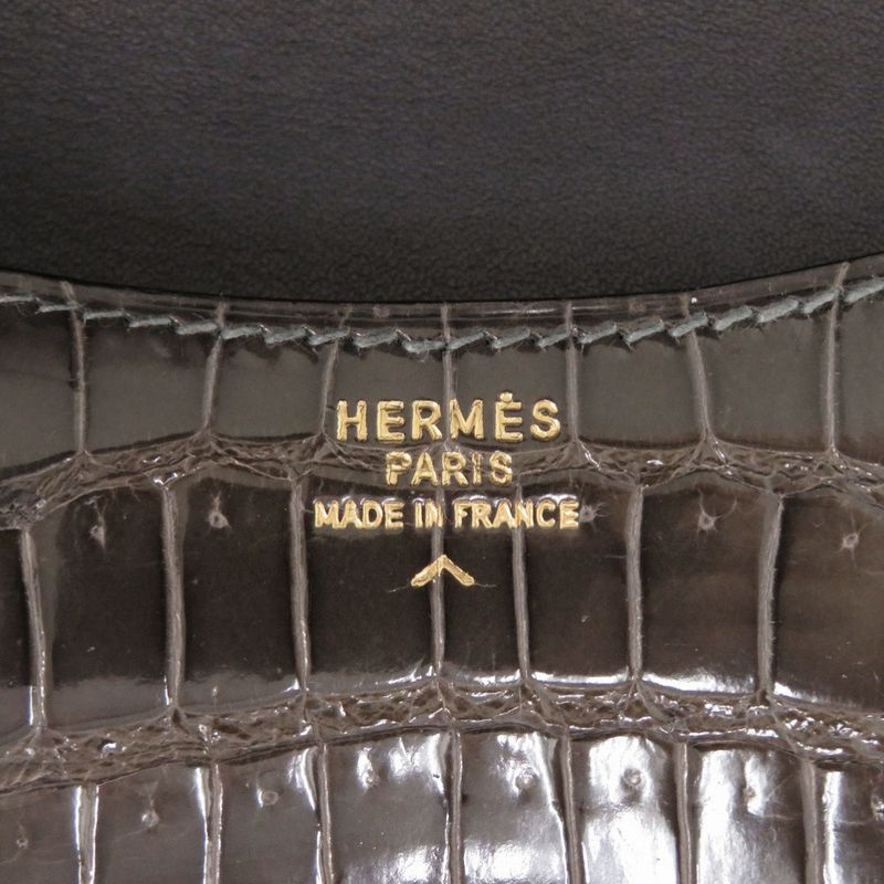Hermes Paula Porosas Grayish Gold Hardware Shoulder Bag 1143 — view 7