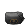 Bottega Veneta Intrecciato Crossbody Shoulder Bag Black Leather
