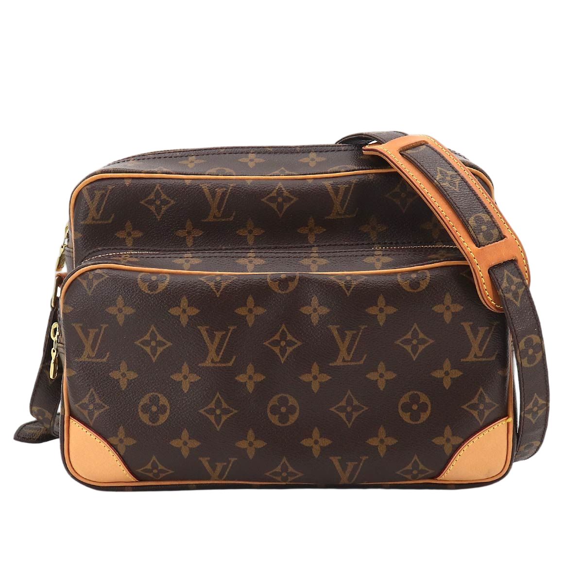Louis Vuitton Monogram Nile Shoulder Bag Brown Gold