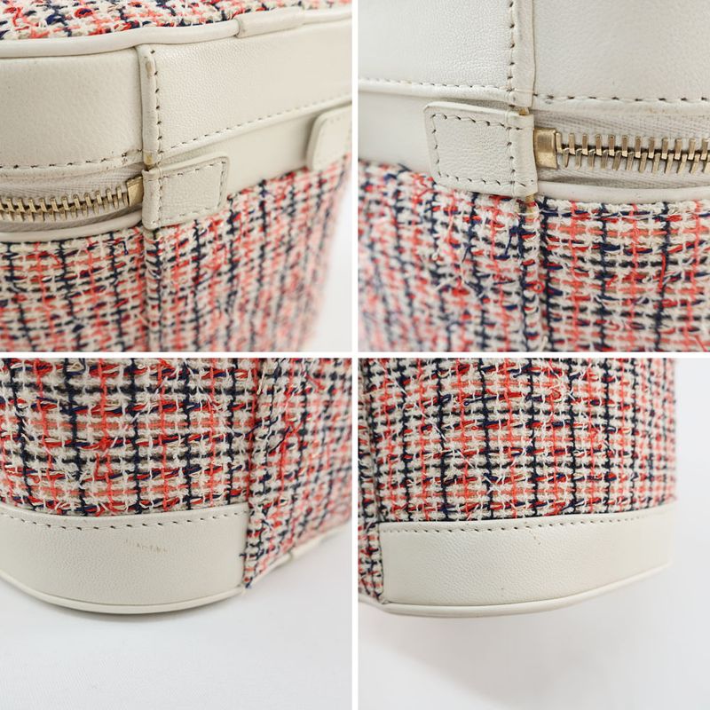 Chanel Vanity Case Chain Shoulder Tweed White Gold Hardware — view 8