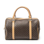 Celine Vintage Small Boston Brown Beige Macadam Canvas — view 5