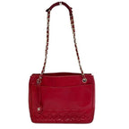 Chanel Quilted Red Lambskin Chain Shoulder