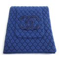 Chanel Large Quilted Scarf with Pocket Blue