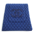 Chanel Large Quilted Scarf with Pocket Blue